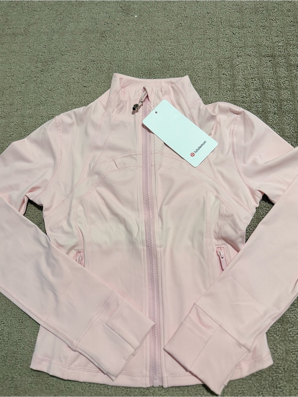 lululemon athletica Pale Pink Zip-Up Bomber Jacket Cropped